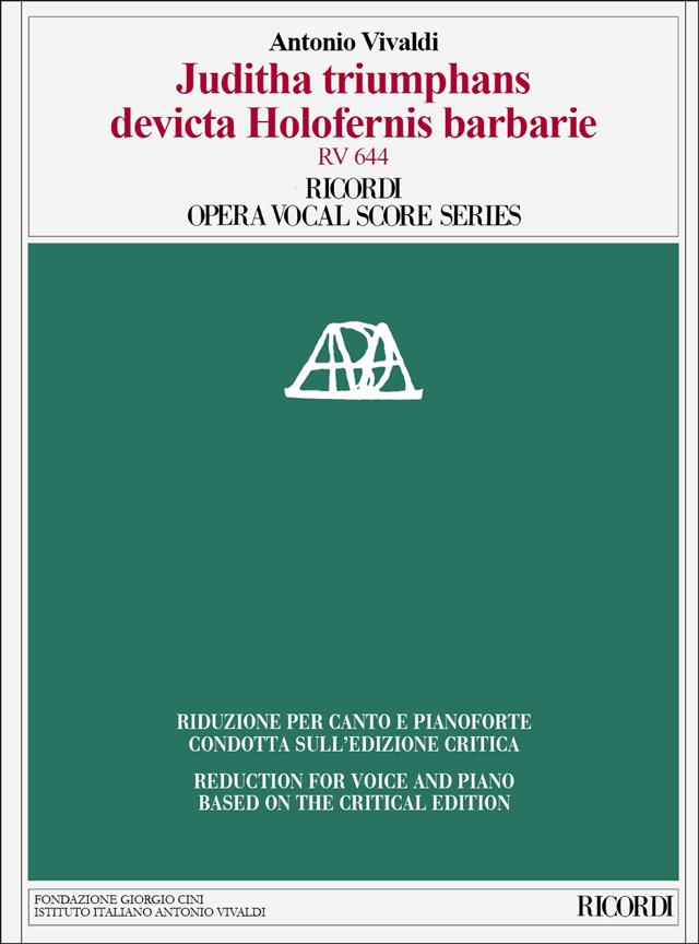 Juditha Triumphans Devicta Holofernis Barbarie - Riduzione per canto e pianoforte RV 644 - árie pro zpěv a klavír